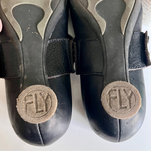 Fly London LAFF Peep Toe Multi strap Black Ballerina Heel Shoes Size 7 - Picture 16 of 16